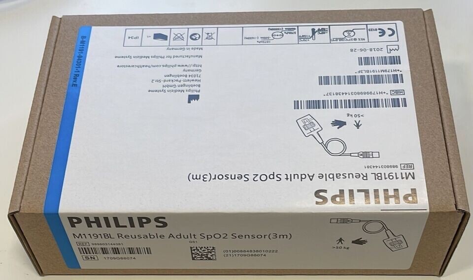 Philips M1191BL New Label Adult Soft SpO2 Sensor Original – Same Day Shipping
