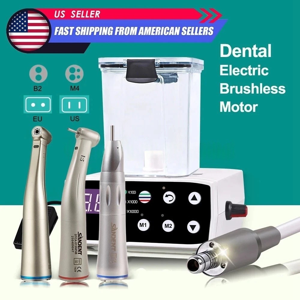 Dental Electric LED Brushless Micro Motor/1:1/1:5 Increasing Handpiece USA