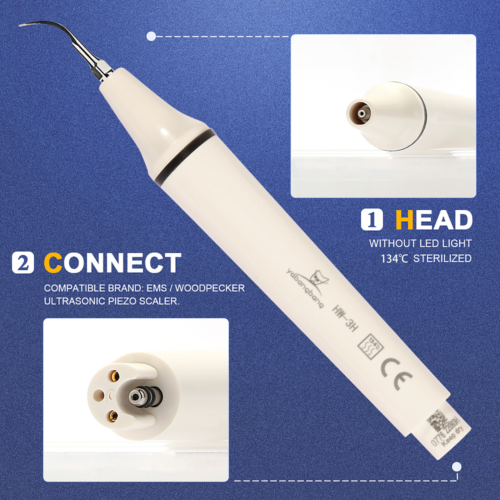 HW-3H /HD-7H Dental Piezo Ultrasonic Scaler Detach handpiece For WOODPECKER /DTE