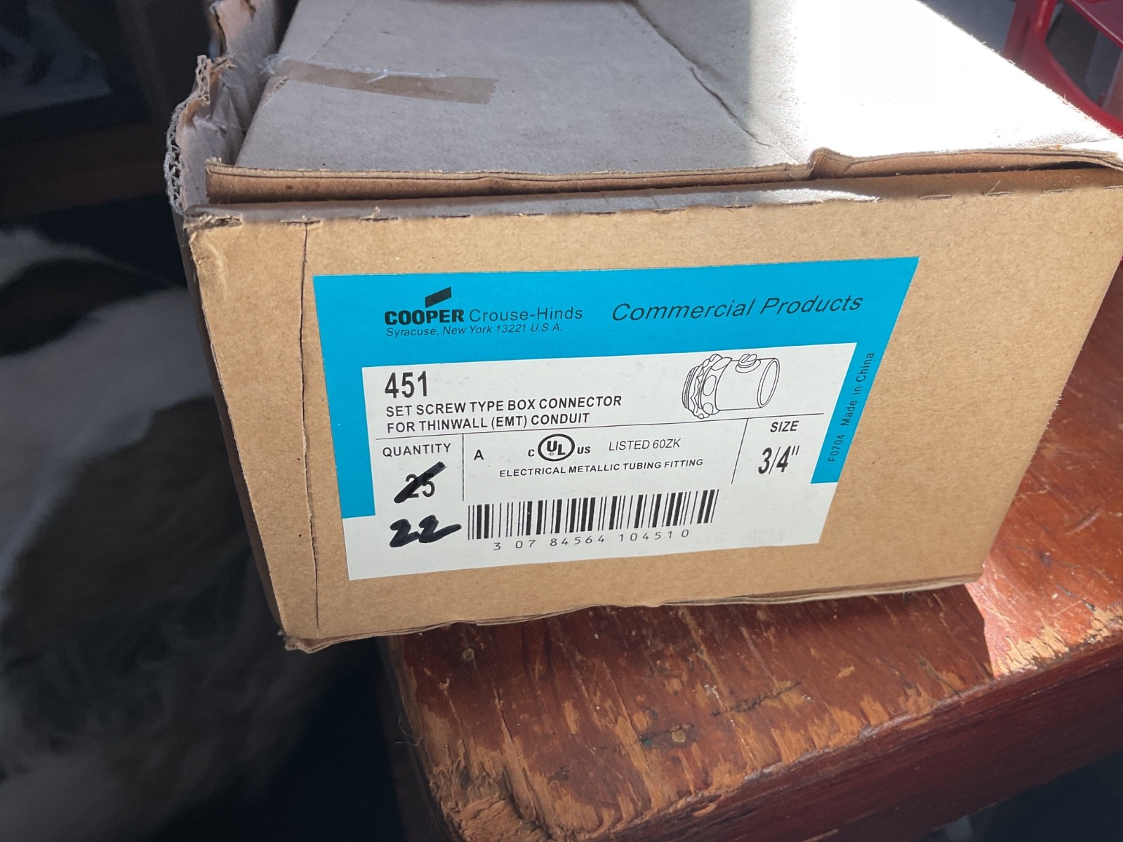 Qty-22 Cooper Crouse Hinds 451 Set Screw Type Box Connectors 3/4” (1474)
