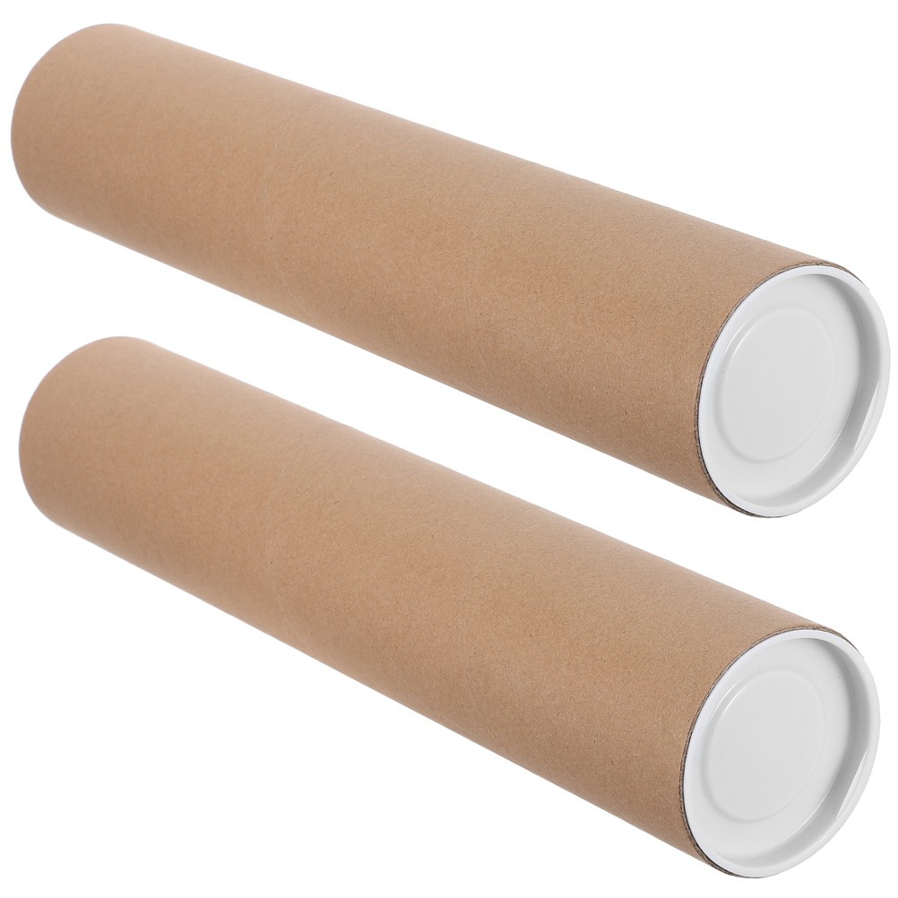 2 Pcs Tube Mailers Artwork Storage Tubes Mailing Paper with End Caps