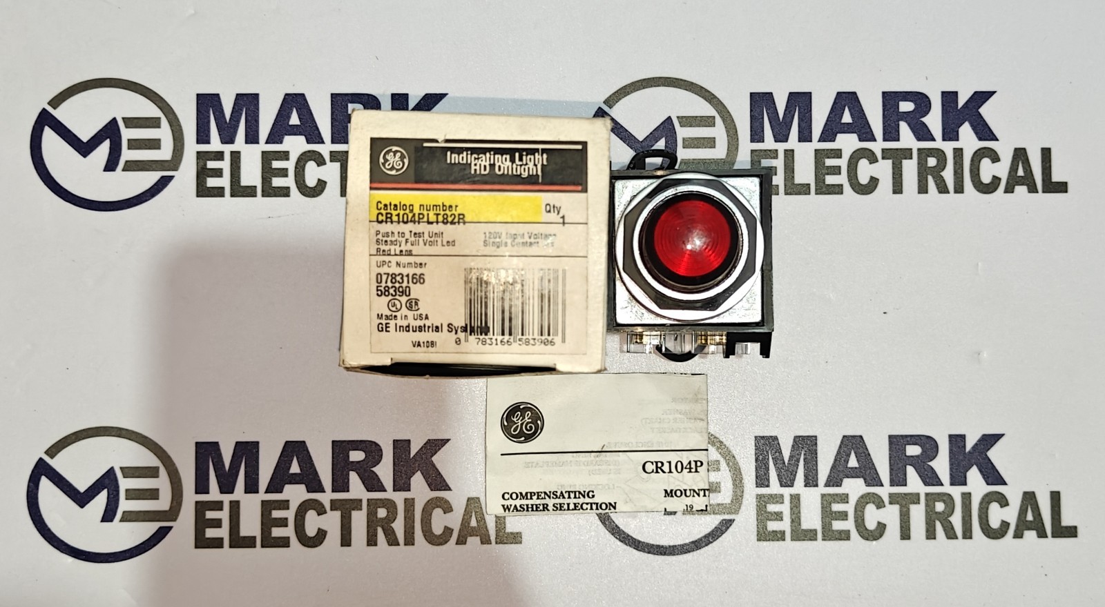 GE CR104PLT82R HEAVY DUTY INDICATING LIGHT COLOUR RED VOLTAGE 110VAC FAST SHIP