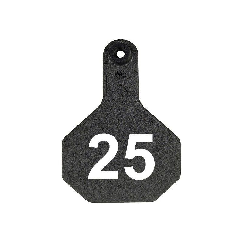 YTex 3 Star Medium Black Numbered Cattle Ear Tags 126-150 25 Count