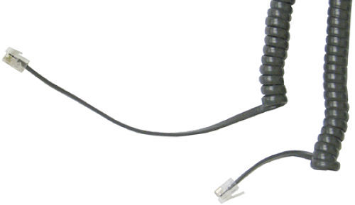 10 Toshiba 12′ FT Phone Handset Receiver Curly Coil Cords Charcoal NEW Universal