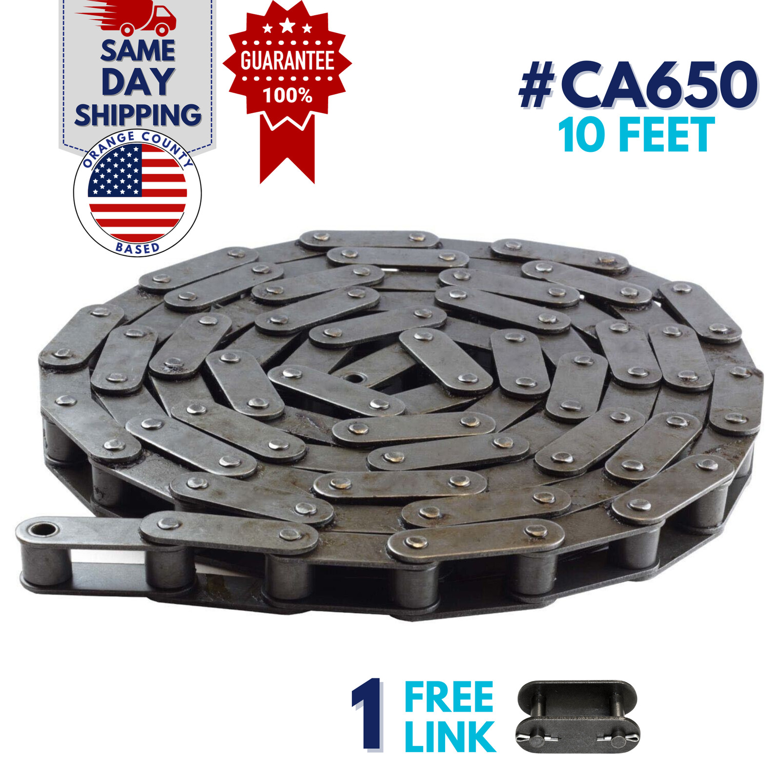 #CA650 Agricultural Conveyor Roller Chain 10 Feet with 1 Connecting Link