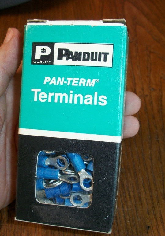 Panduit Ring Terminal Vinyl Insulated PV14-10R-C 16-14 AWG #10 Stud 100 Pack NOS