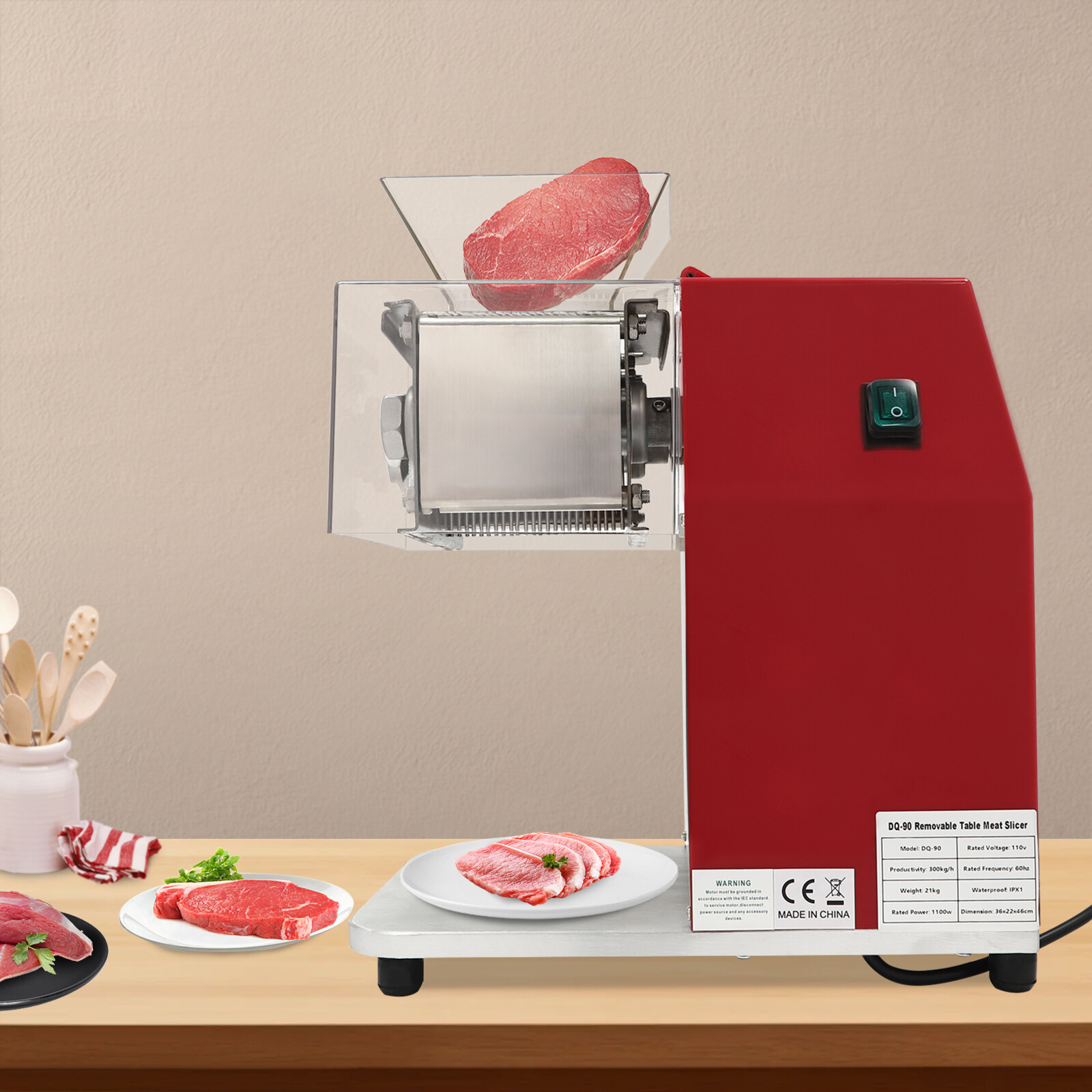 Commercial Electric Meat Cutter Slicer Shredding Cutting Machine Kitchen 1100W