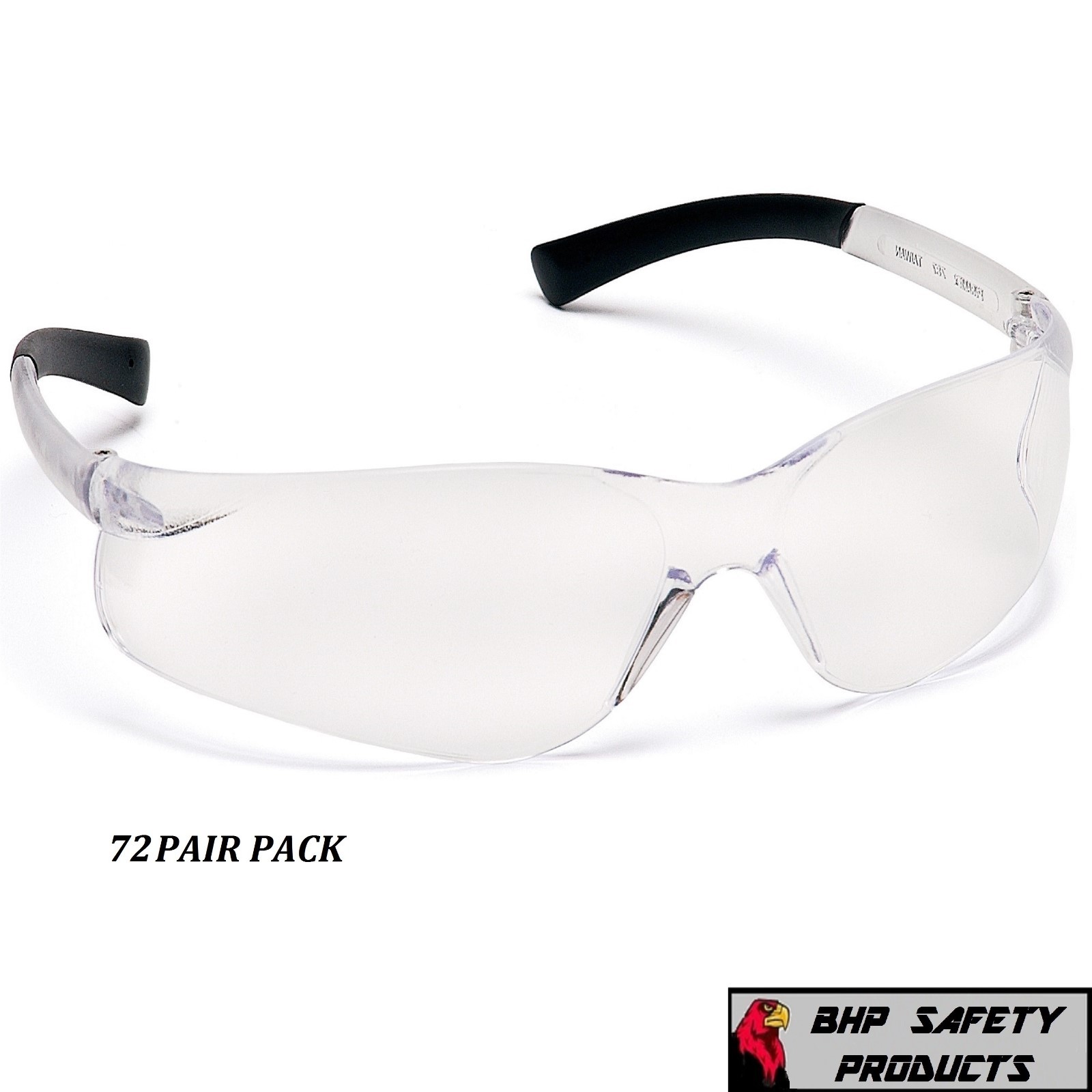 PYRAMEX ZTEK SAFETY GLASSES CLEAR LENS WORK EYEWEAR S2510S (72 PAIR / 6 DOZEN)