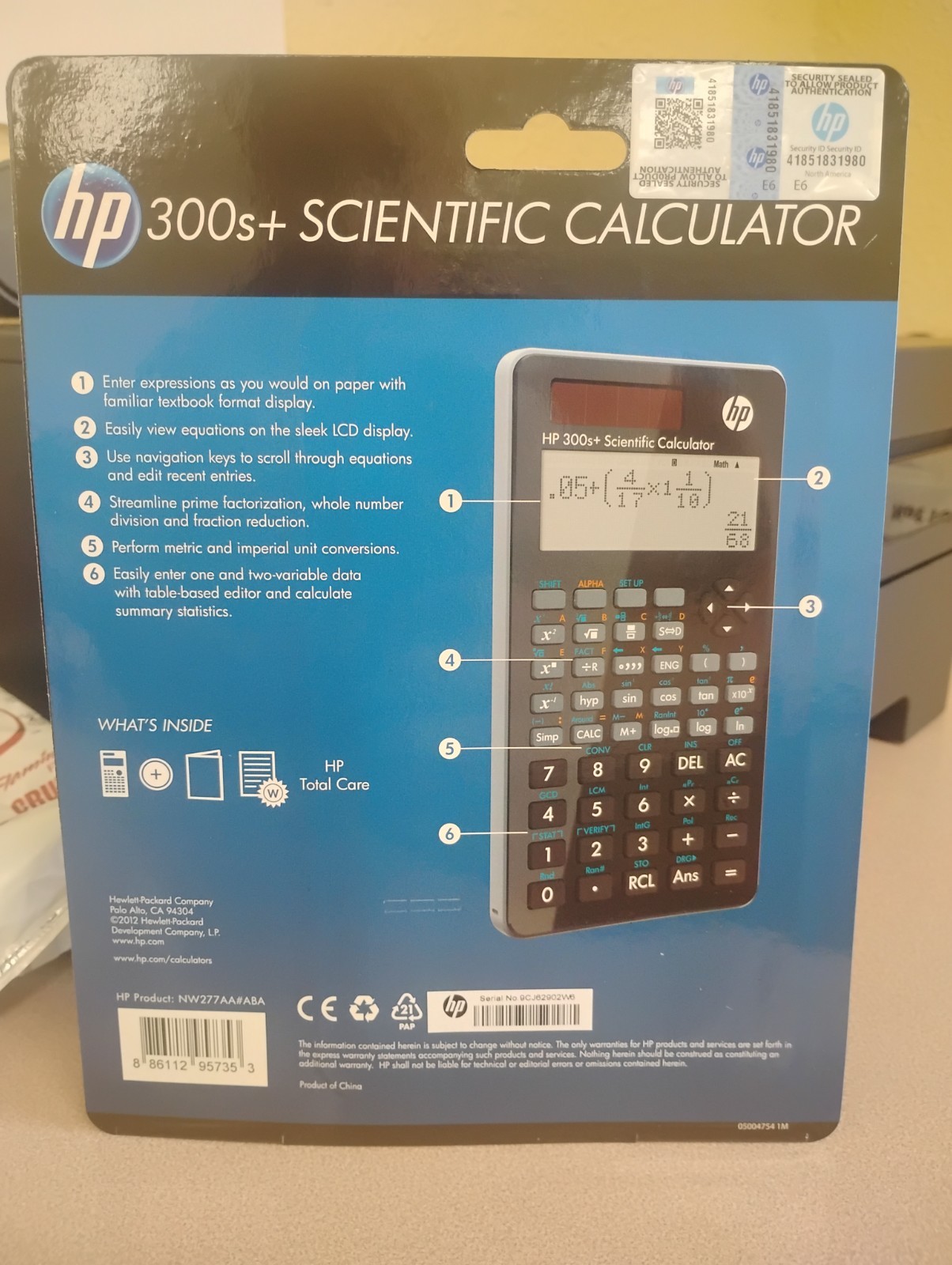 Hewlett-Packard HP SmartCalc 300s+ Scientific Calculator – 315 Functions – NEW