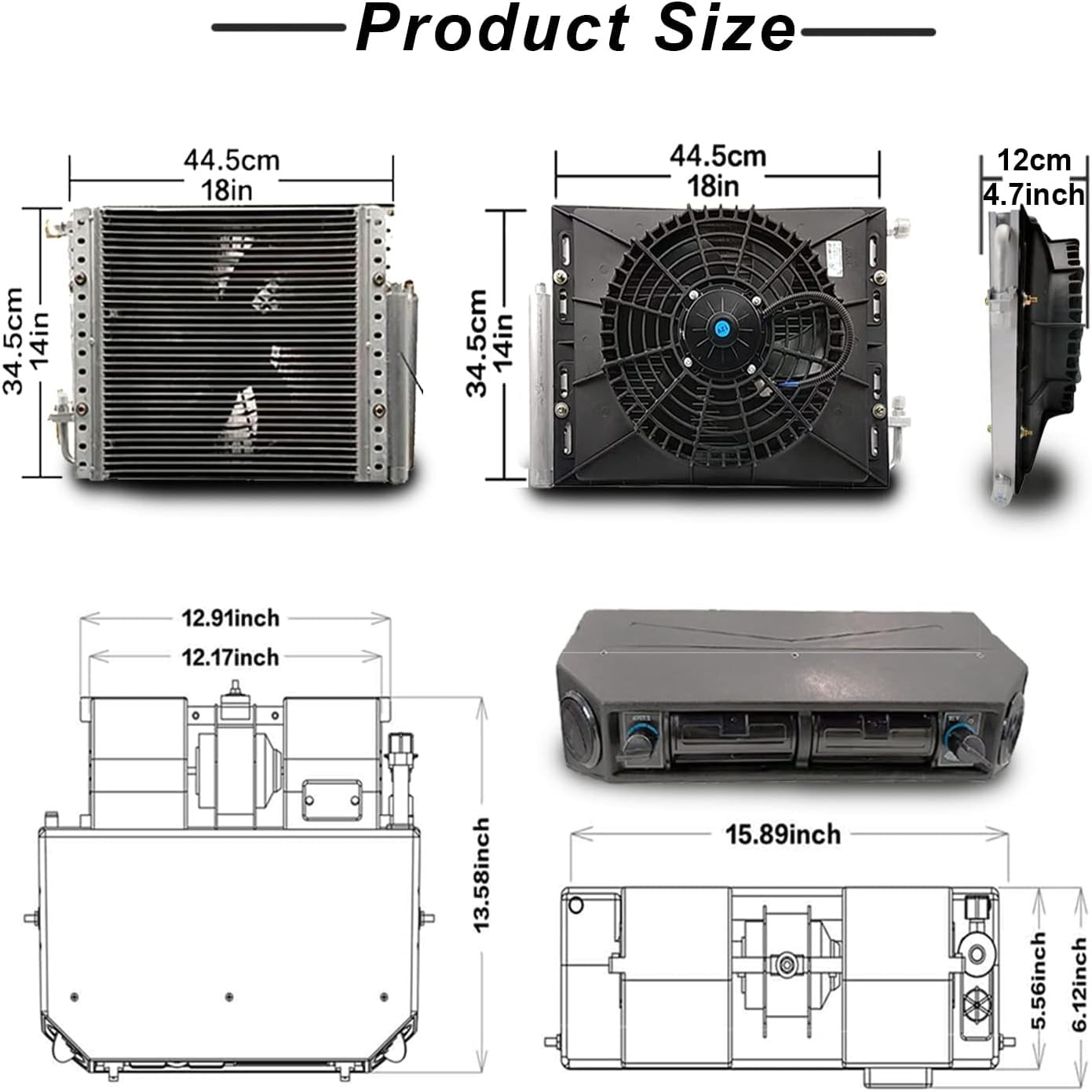 10000BTU 12V Under Dash Electric Air Conditioner Heating Cooling Kit Universal