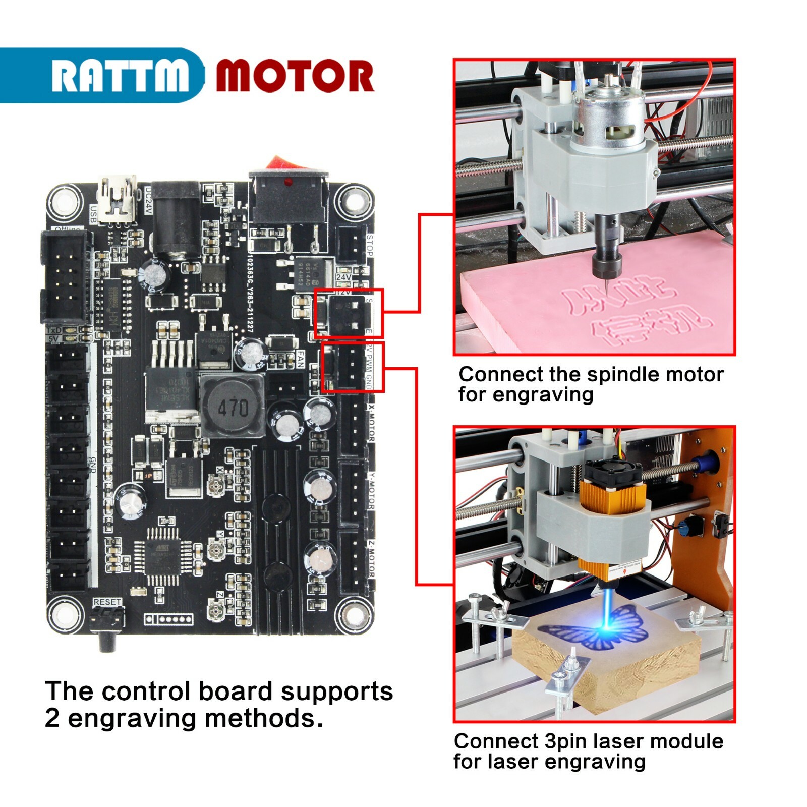 【US】GRBL 1.1F Controller Board CNC Router Engraver Machine 3018 PRO Control Card