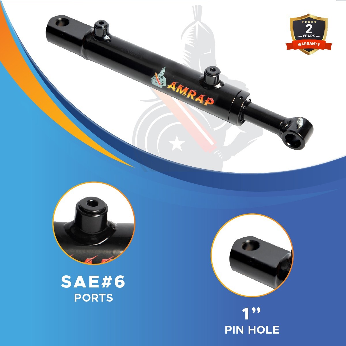 2×14 Hydraulic Cylinder 2″ Bore 14″ Stroke – Double Acting Welded Tang Universal