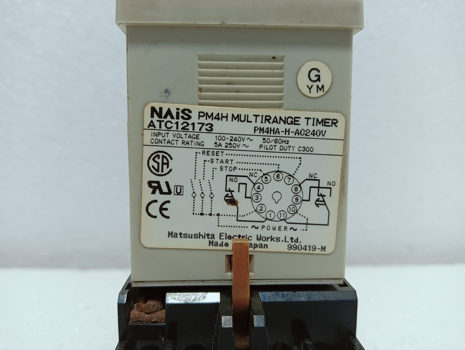Matsushita NAIS Multi-Range Analog Timer Relay PM4HA-H-AC240V 100-240V 5A 11-Pin