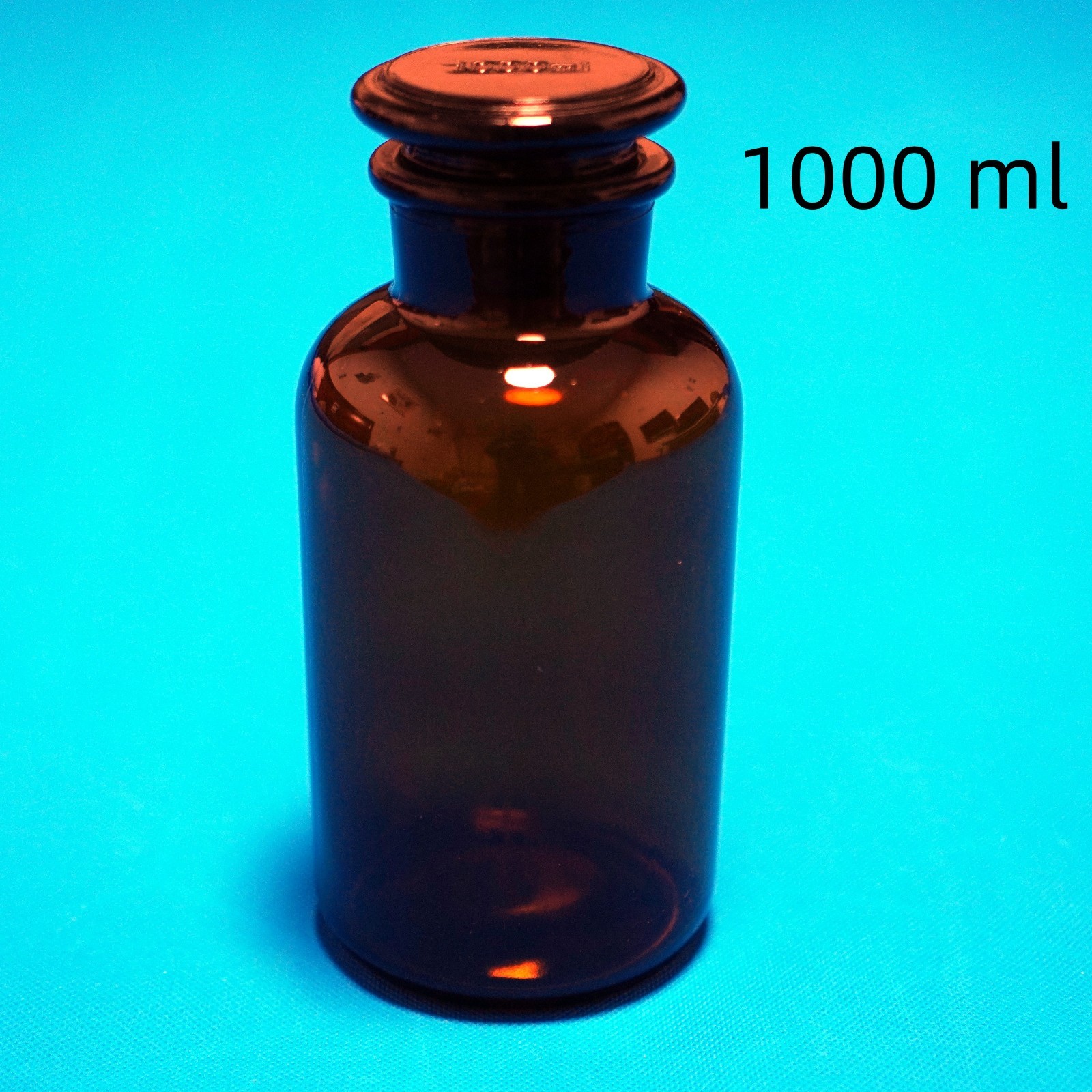 1000 ml amber brown Lab glass reagent bottle with wide ground mouth