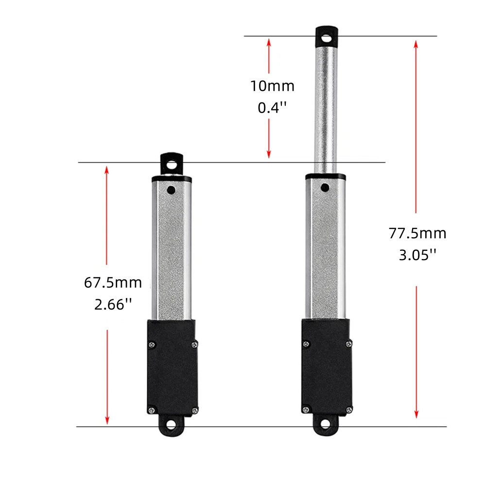 DC 12V Small Mini Micro Linear Actuator 0.4″ 0.8″ 1.2″ 2″ 4″ 6″ 8″Stroke TV lift
