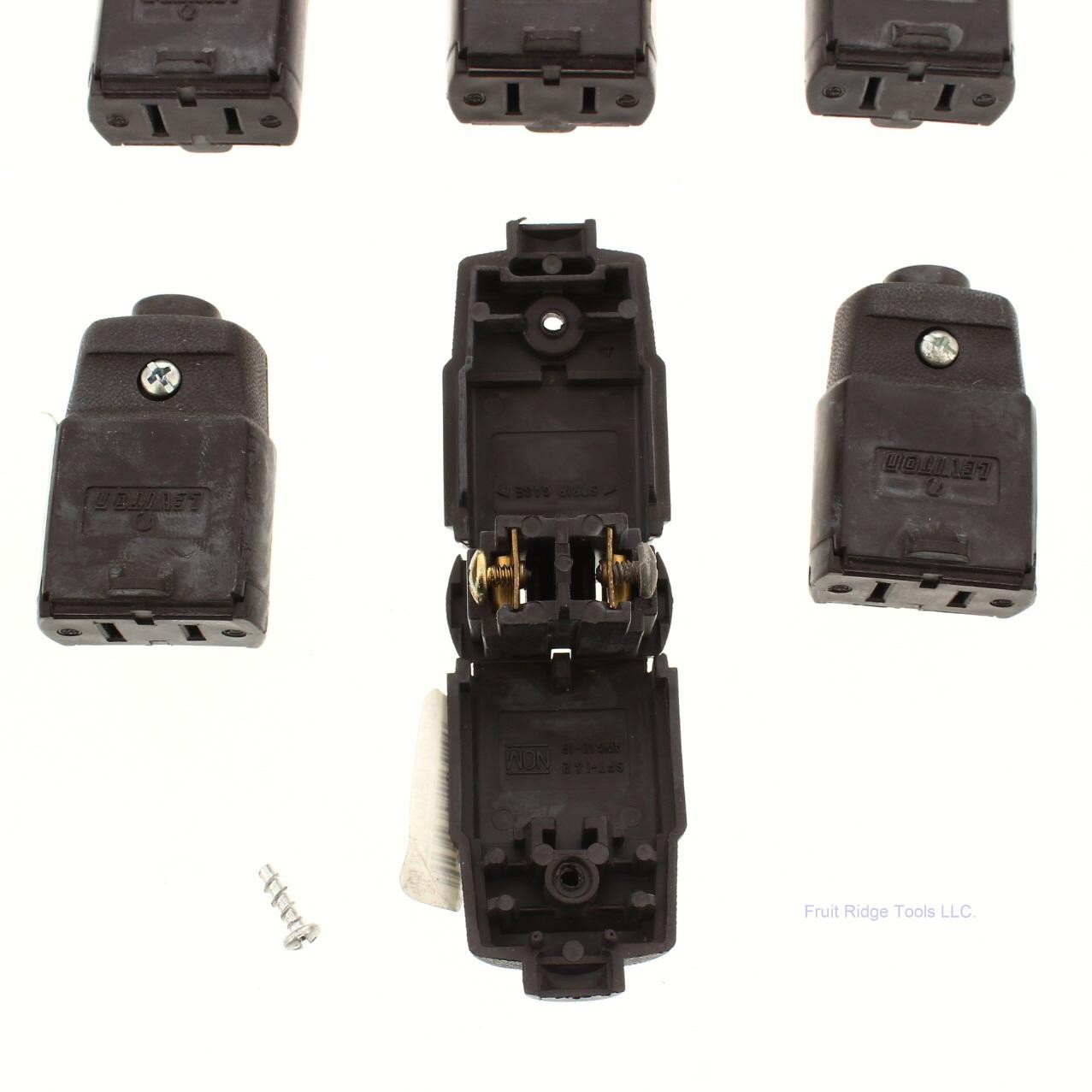 20 Leviton Brown Straight Blade Polarized Connector Plugs NEMA 1-15 15A 125V 102