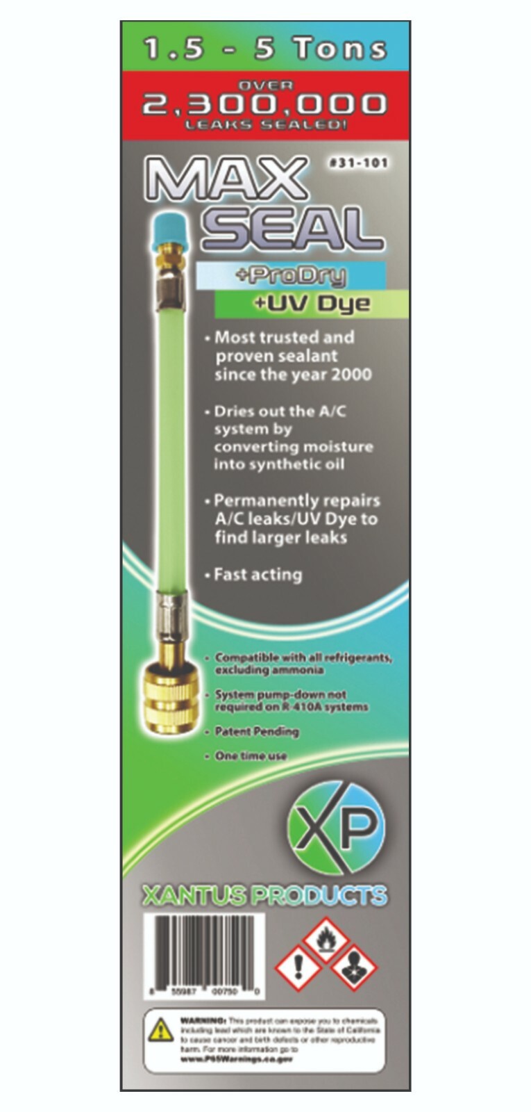 Max Seal + ProDry with UV Dye Direct Inject A/C Sealant Easy Use and Fast Seal