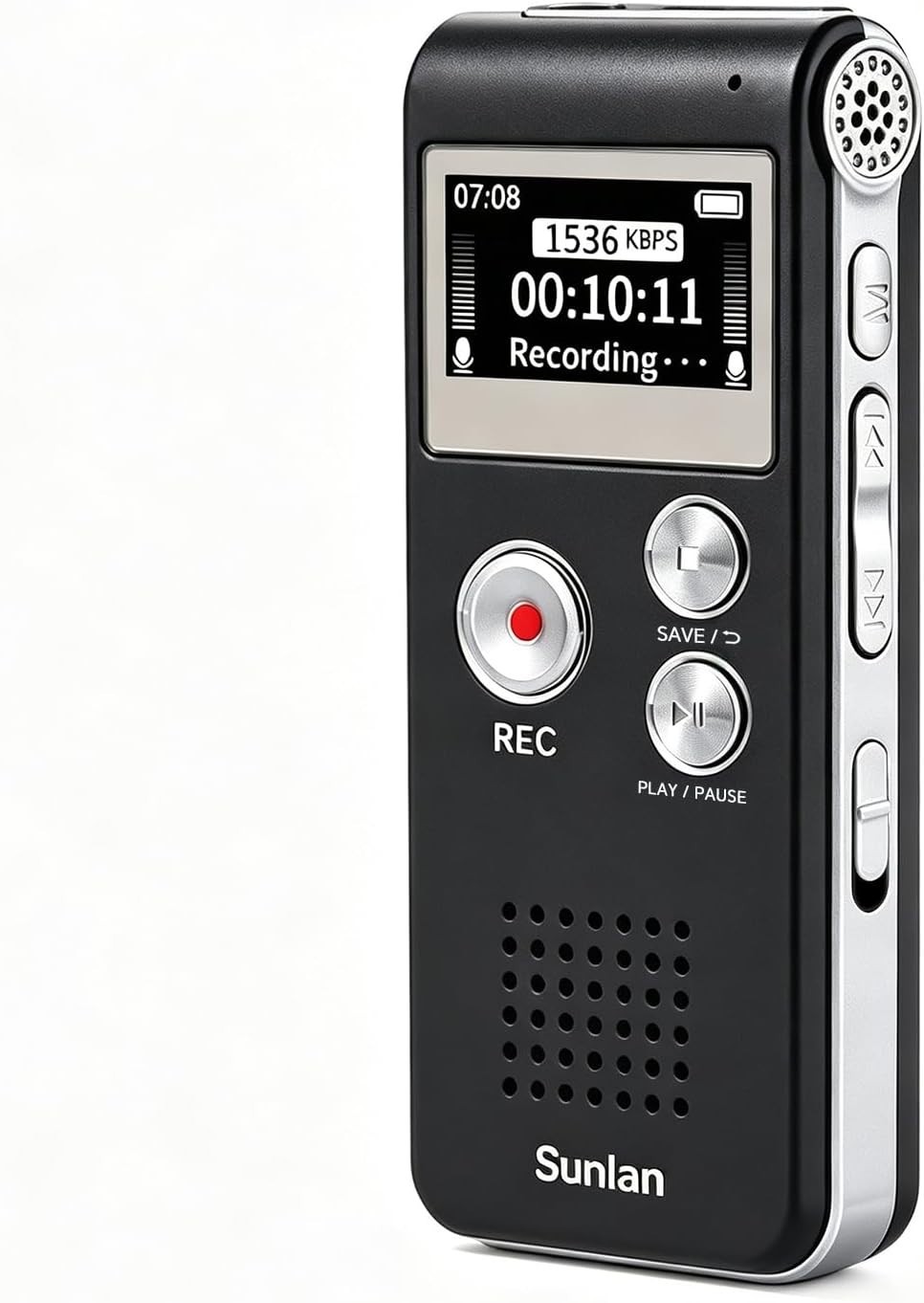 USB Rechargeable Voice Recorder 16GB – Noise-Cancellation for Optimal Clarity