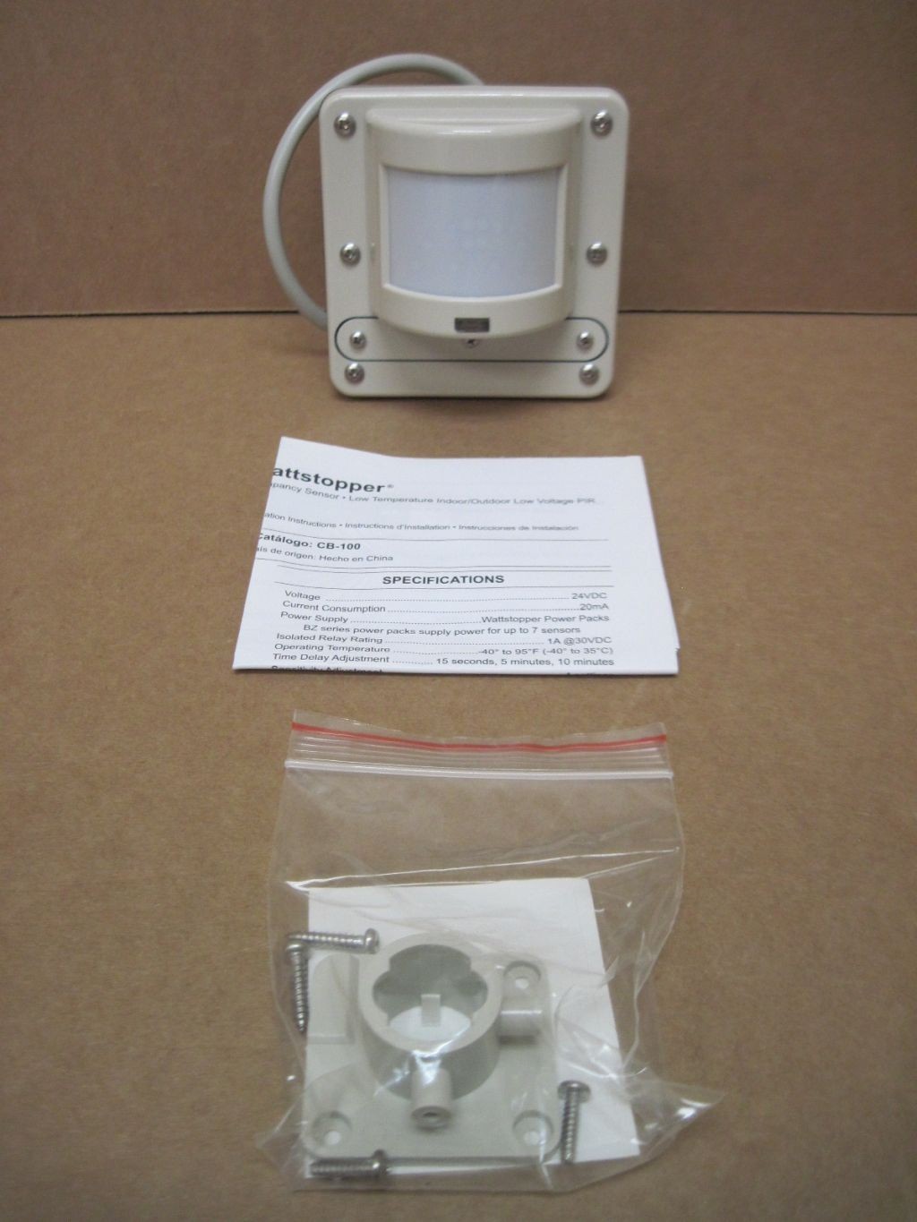 Wattstopper CB-100 Beige Occupancy Sensor Passive Infrared 24VDC