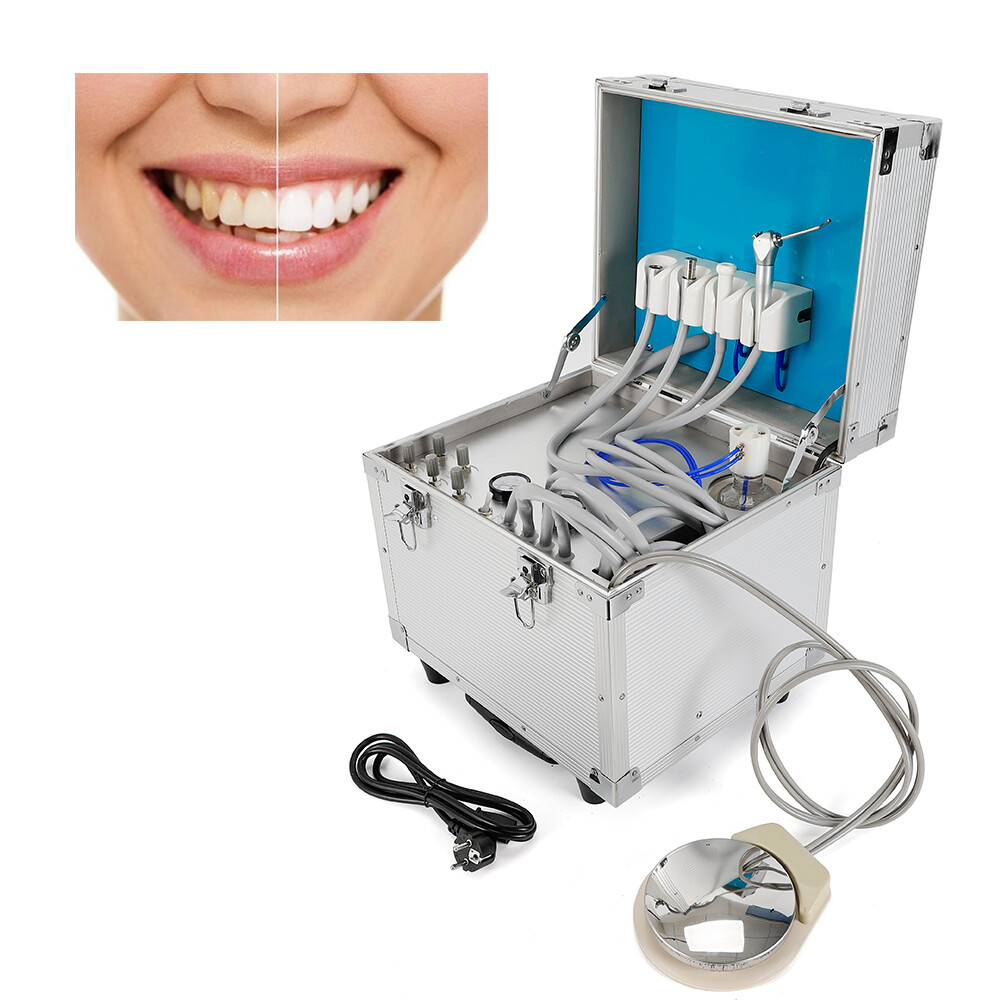 Portable Dental Delivery Unit: Rolling Box with 4 Holes Air Compressor Suction