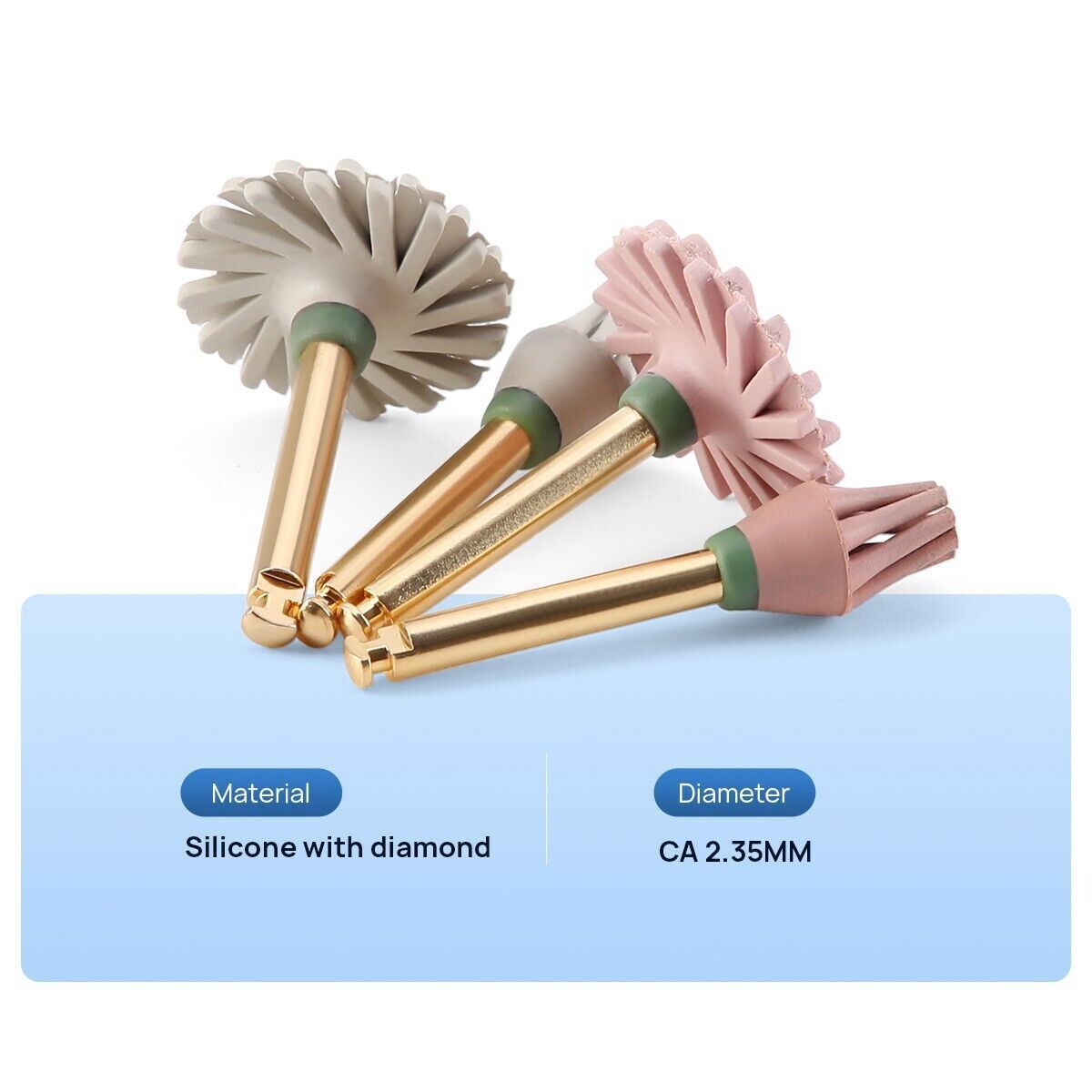 Dental Composite Polishing Wheel Kit Medium Fine gloss Diamond Burs CA 2.35mm