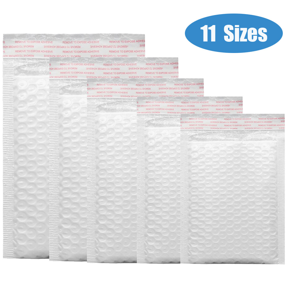 25/50/100Pc Any Size Bubble Lined Padded Envelopes Poly Mailers Self-Sealing