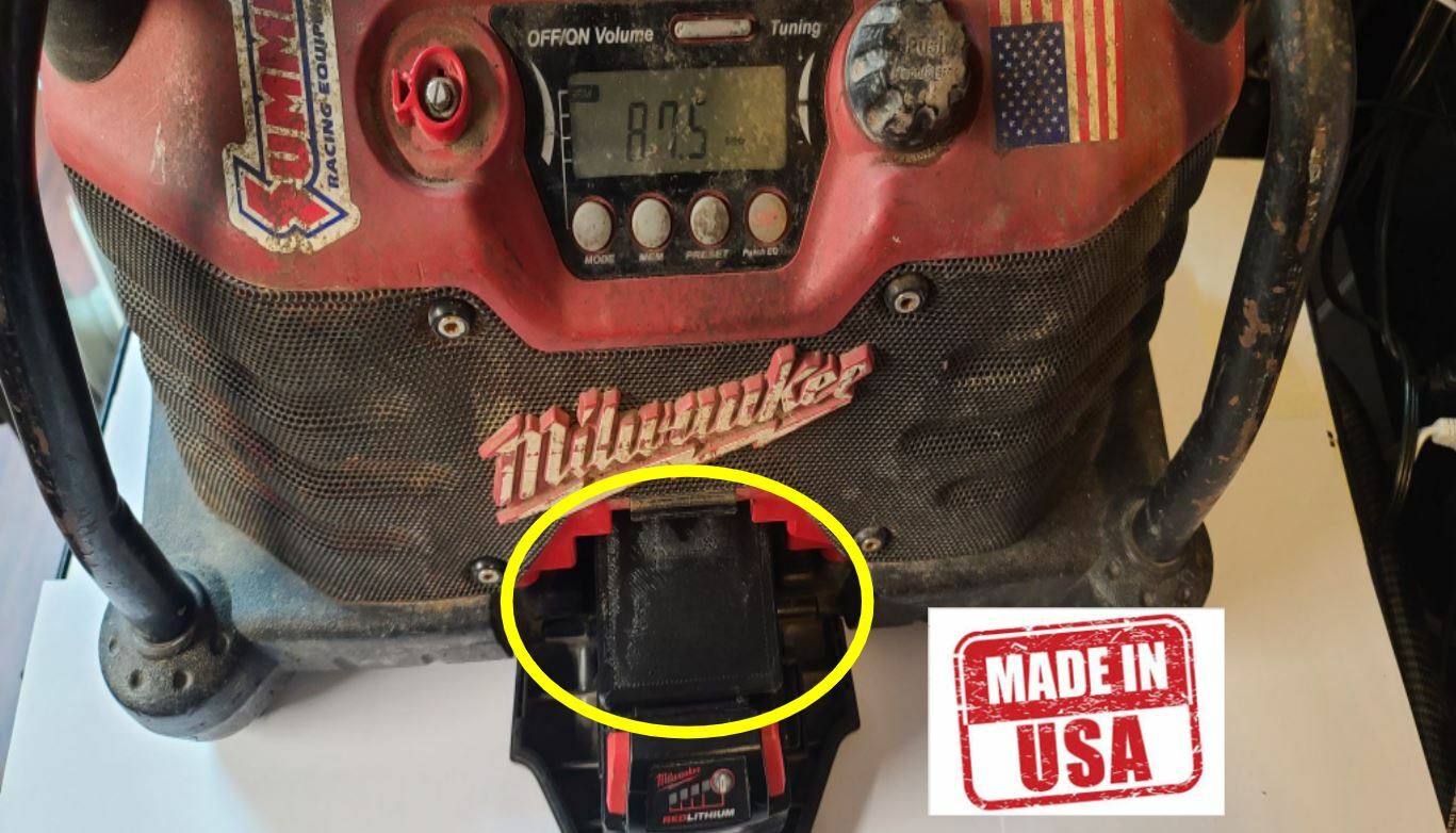 Milwaukee M18 Lithium battery to V18 Radio Adapter