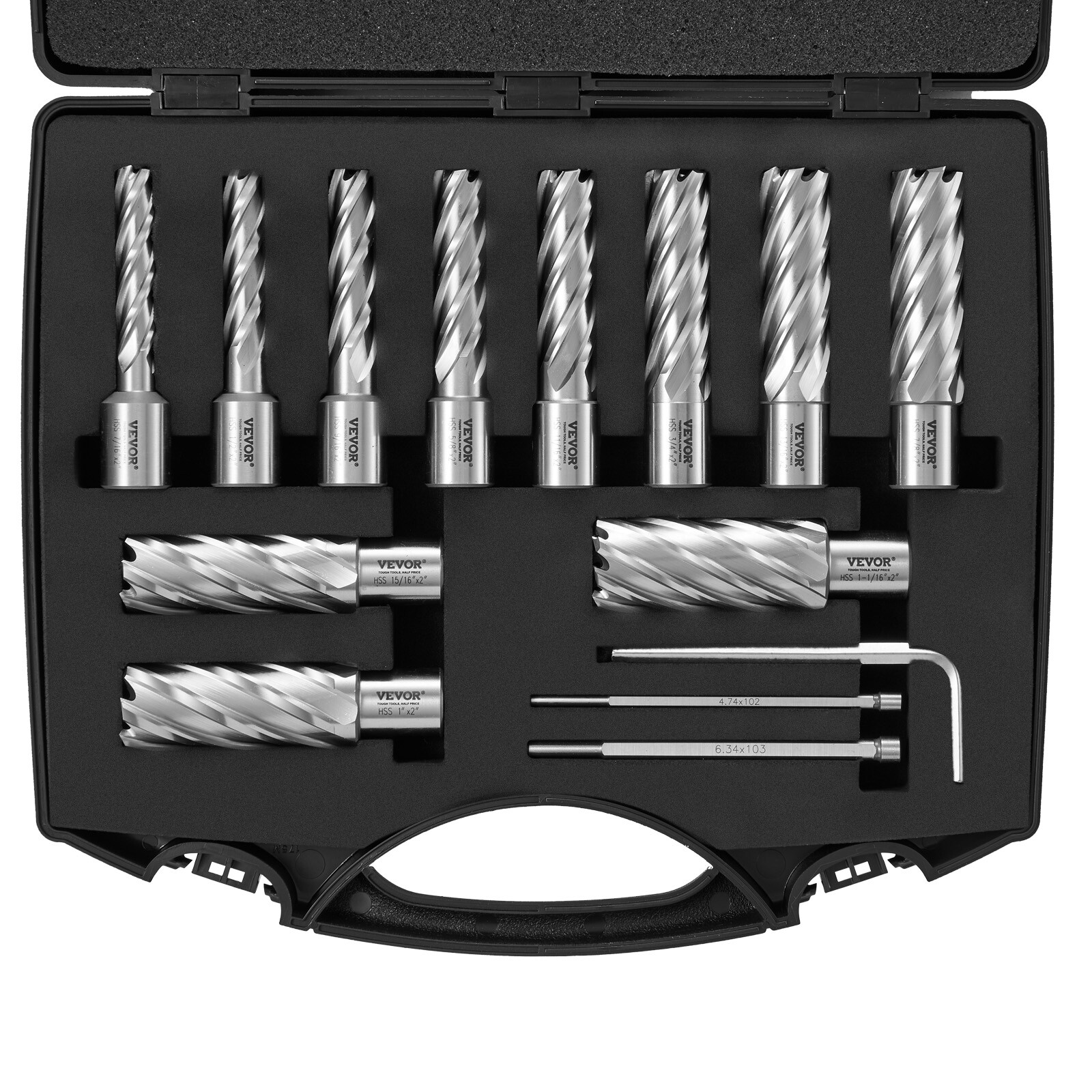 13PCS Annular Cutter Set HSS Magnetic Drill Bits Weldon Shank 2″ Depth