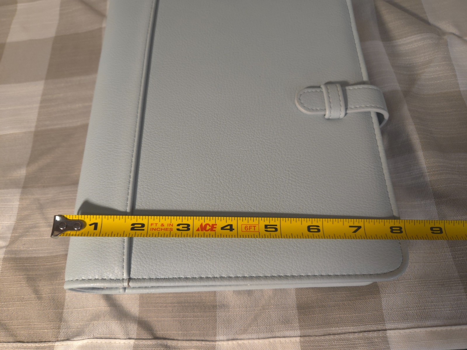 LIGHT BLUE STRAP-CLOSURE FRANKLIN PLANNER 7-RING FAUX LEATHER MINT CONDITION