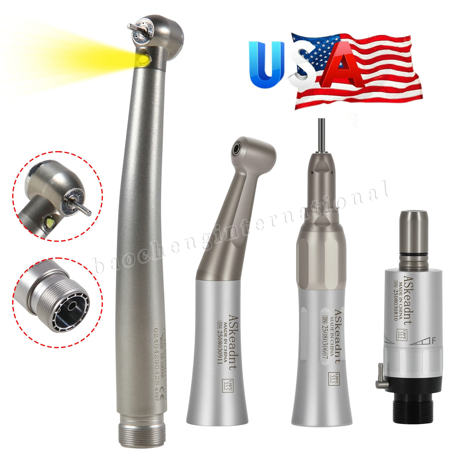 NSK Style Dental Pana Max LED High / low Speed Handpiece 2/4 Hole Air Turbine