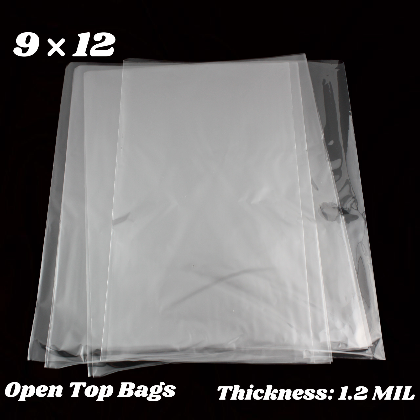 9×12 Clear Plastic Bags Packing Shipping Lay Flat Open Top Poly Baggie 1.2 Mil