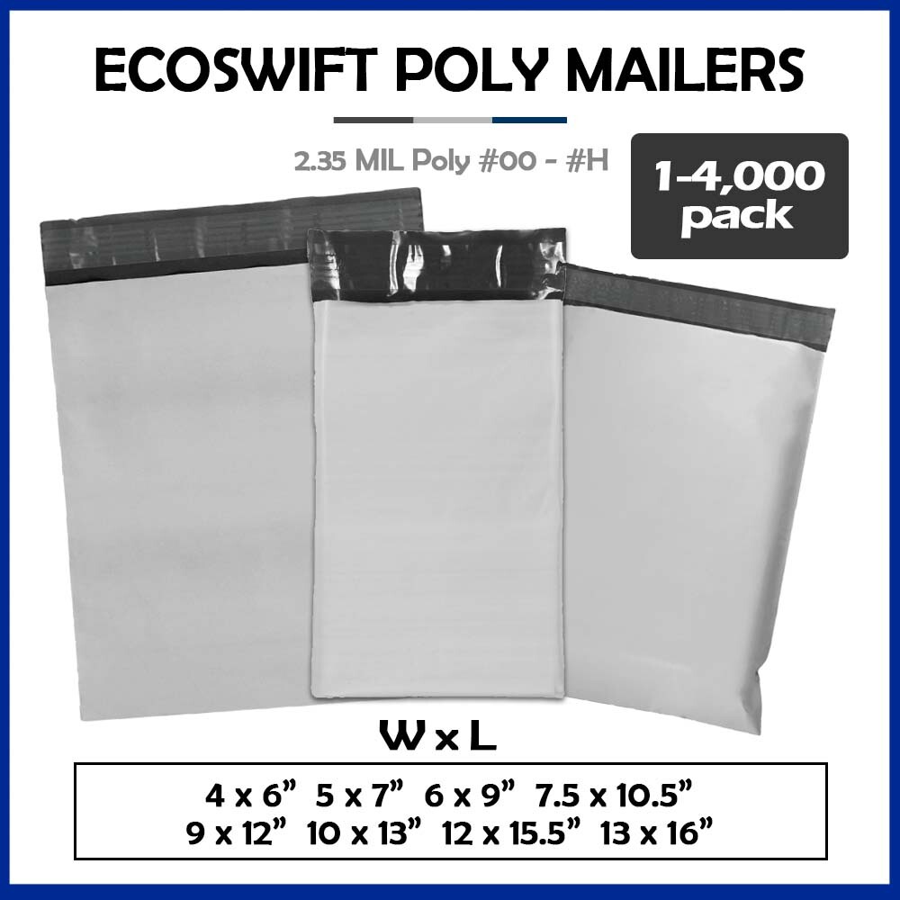 Poly Mailers 2.35 MIL Envelopes Shipping Mailing Bags 1000, 500+ More Sizes