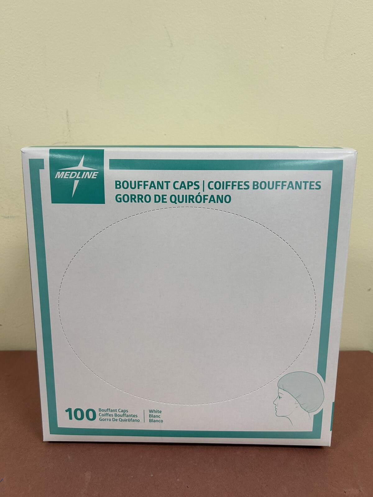 100 Count – Medline 21” Blue Bouffant Cap Non-Woven Disposable Hairnet CRI1002