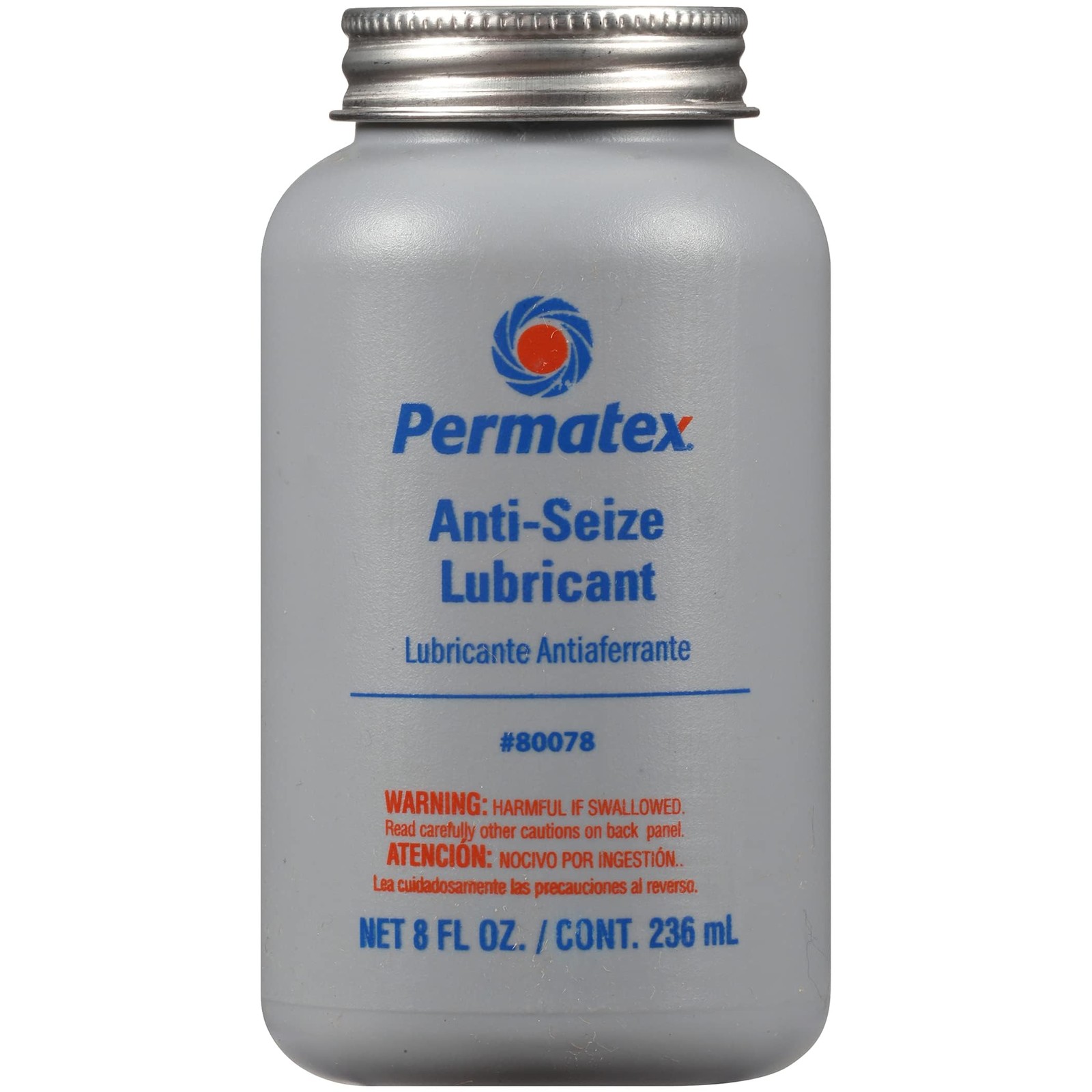 Permatex 80078 Anti-Seize Lubricant with Brush Top 8 Oz. (Pack of 1), Silver