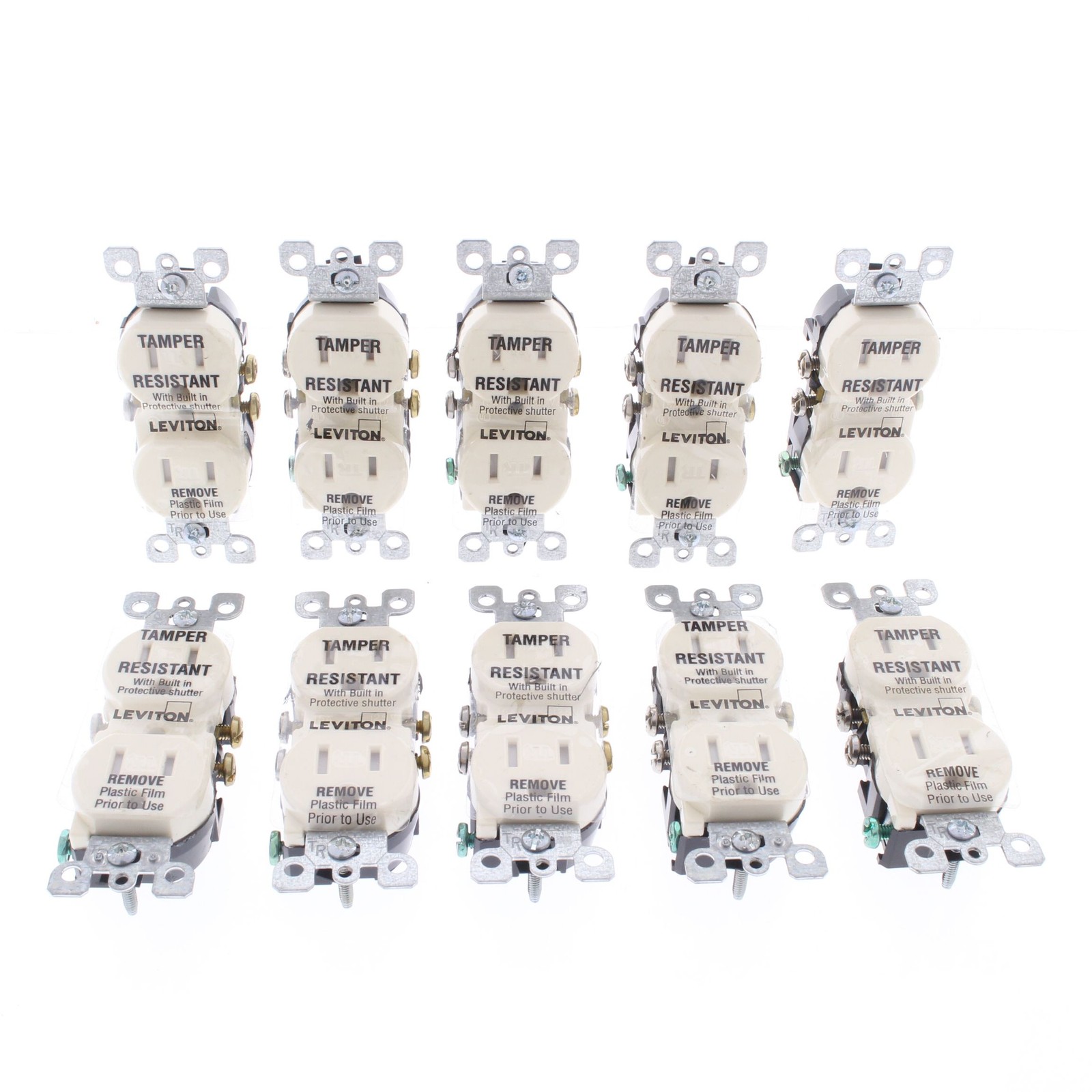Leviton T5320-A Almond 15A Tamper Resistant Duplex Receptacle Outlet 5-15R 10pcs