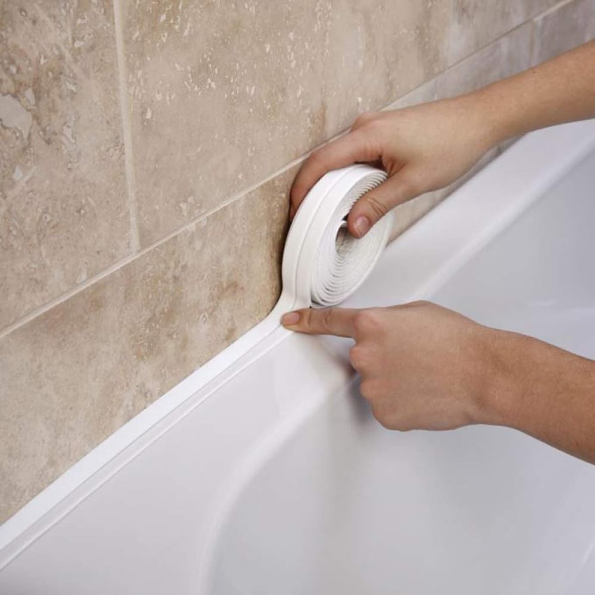 Caulk Tape – Waterproof Self-Adhesive Caulking Tape 1.5″ x 10.5Ft for Toilet …