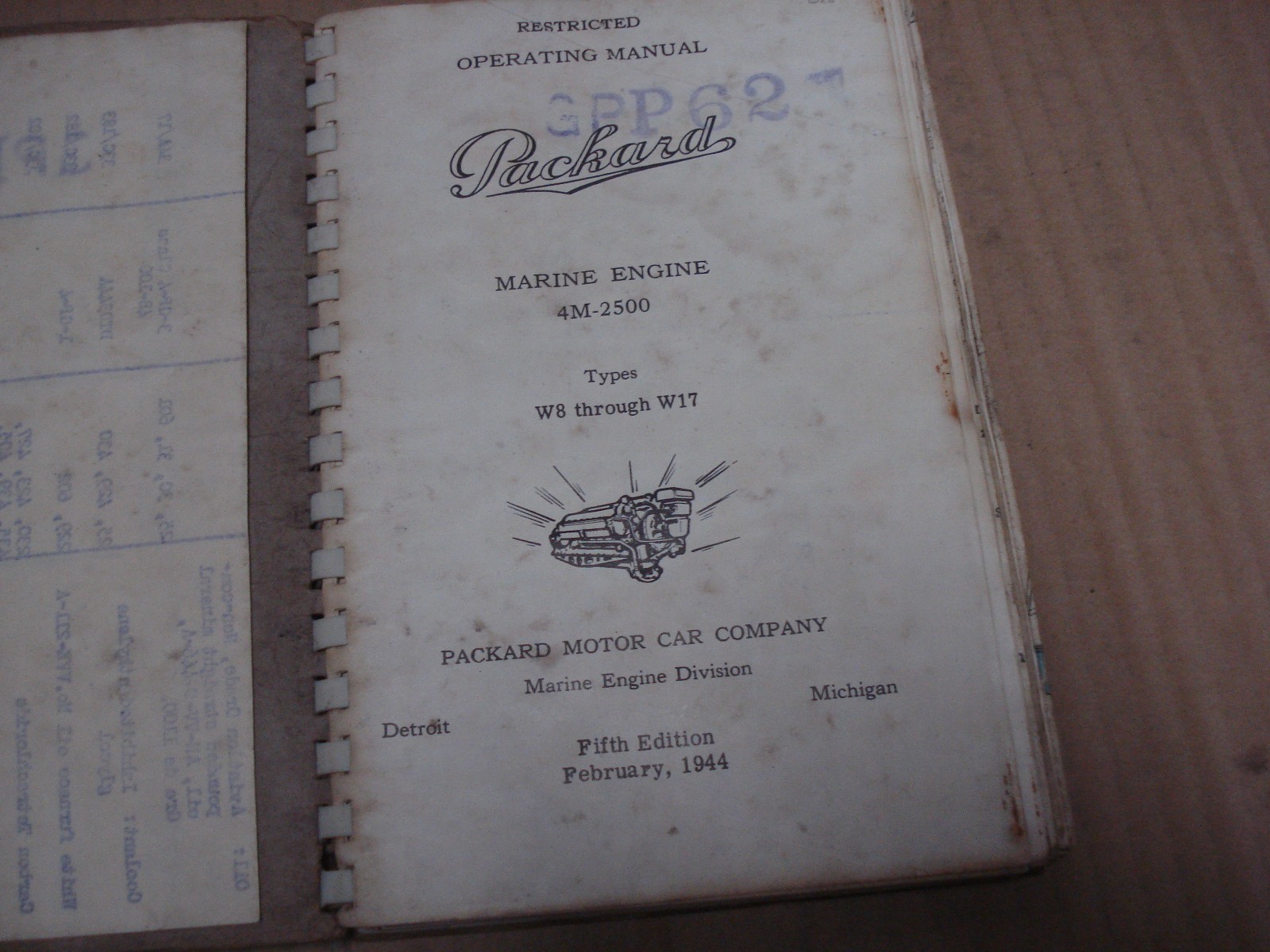 1944 Packard Marine Engine 4M-2500 Types W8 through W17 Operating Manual
