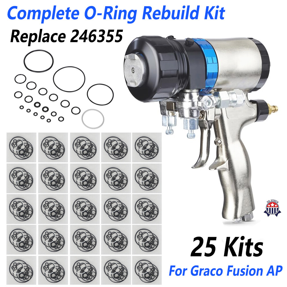 25 Kit 246355 Aftermarket Complete O-Ring Rebuild Kit For Graco Fusion AP Orings