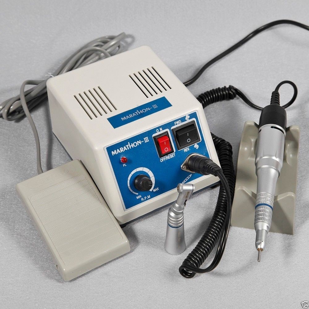 Dental Lab Marathon Micromotor Straight Handpiece/Contra Angle Polisher +10Burs