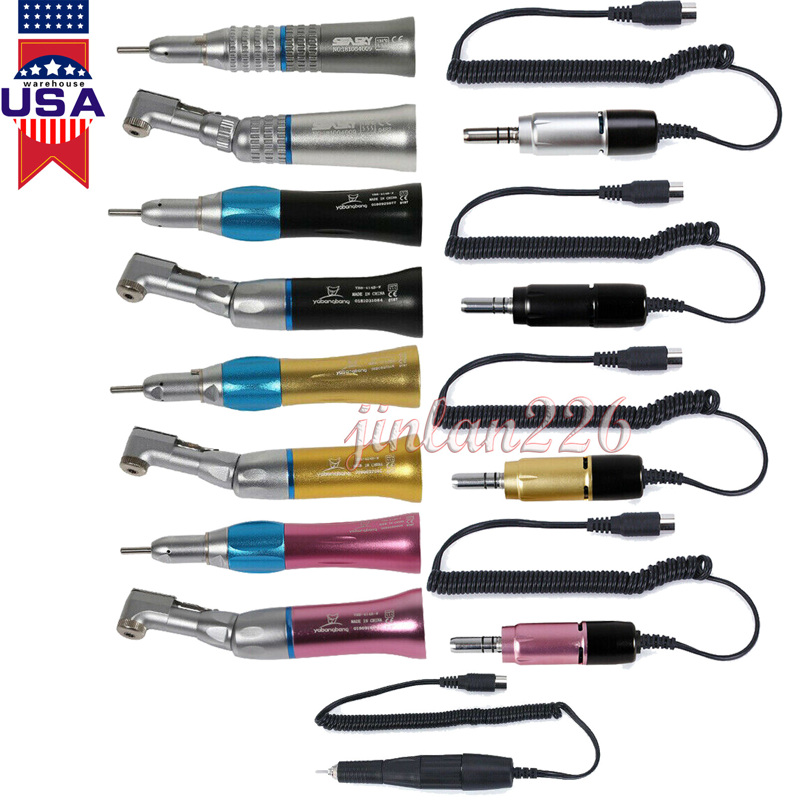 Dental Lab Electric Micromotor/35,000 rpm Handpiece/Contra Angle/Straight Nose