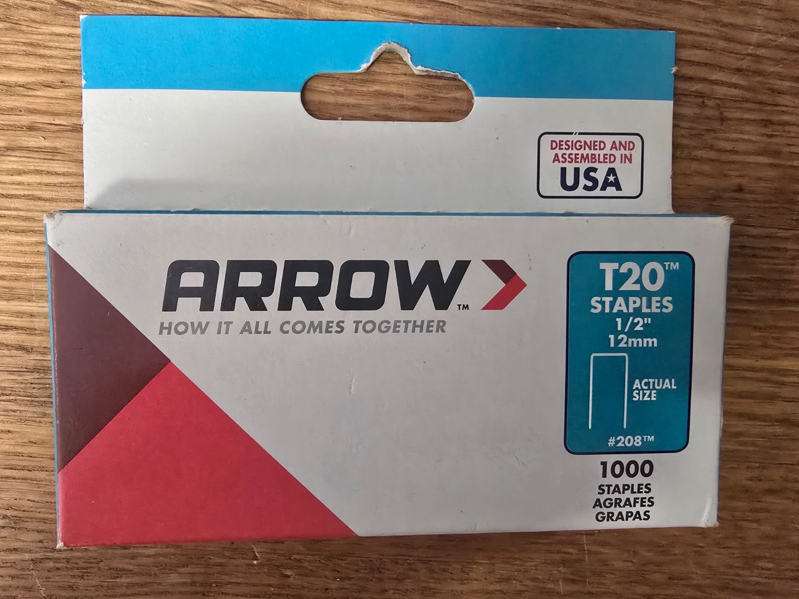 Genuine Arrow #208 T20 Staples 1/2” 12mm 1000 Staples – New in Box