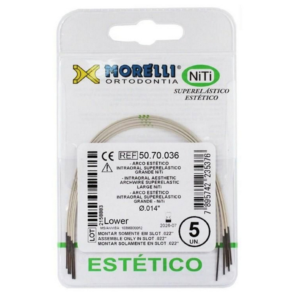 5pcs Dental Morelli NiTi Aesthetic SuperElastic Archwire Round Upper Lower Jaw