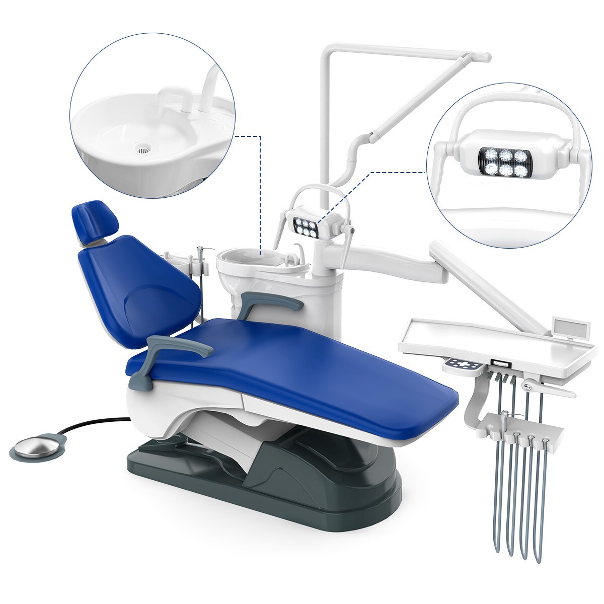 FDA Dental Unit Chair Computer Controlled DC Motor PU Hard Leather Big Sale