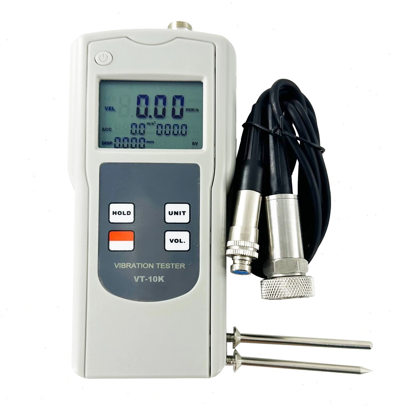 Vibrometer with Acceleration 0.1-400.0m/s² Equivalent Peak/0.3-1312ft/s²/0.0-40g