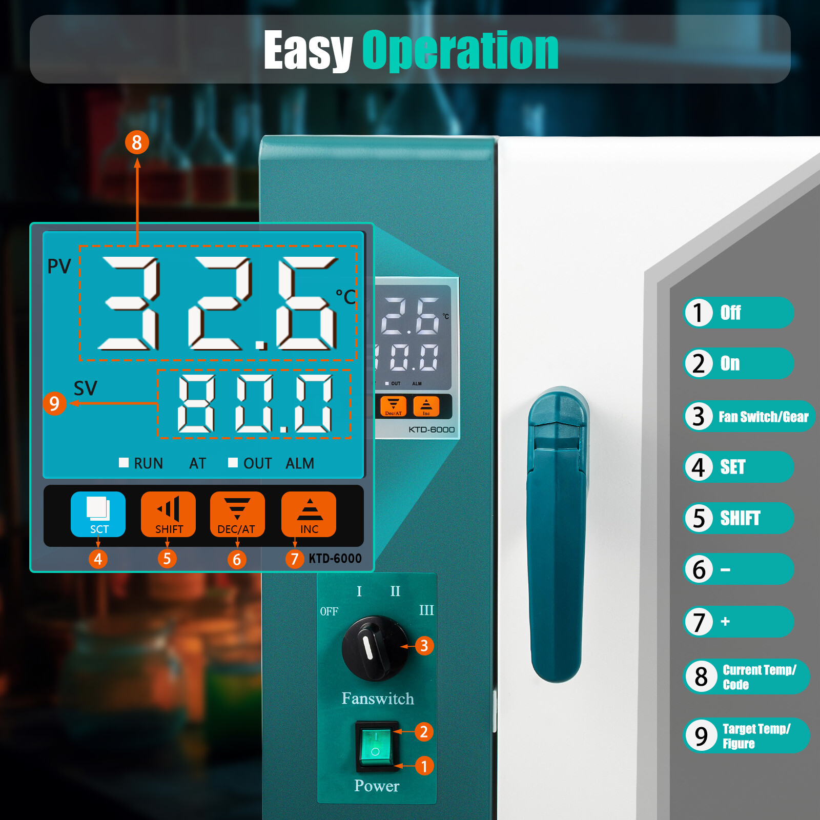 45L 1000W Lab Digital Air Convection Drying Oven Reheating Oven Blast Dry Oven