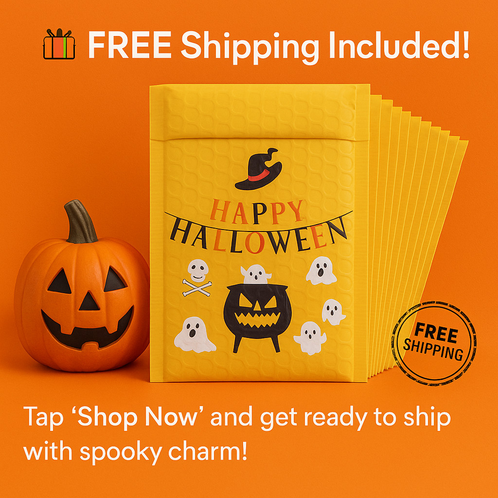 200 Halloween #000 4×8 Poly Bubble Mailers Padded Shipping Envelopes