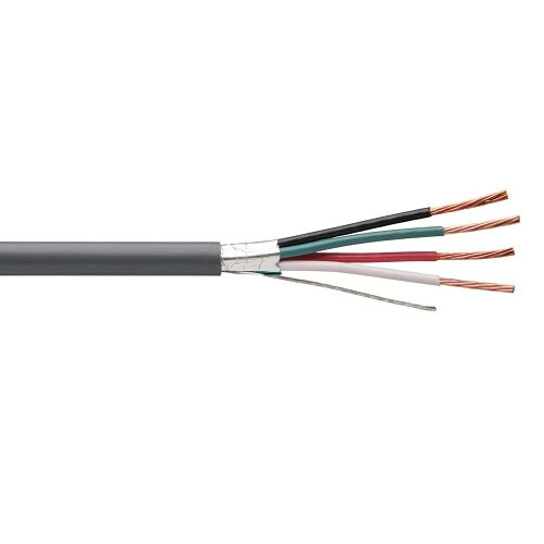500′ 18/4 Shielded CL3R/CMR Security Alarm Cable PVC Jacket Gray 300V