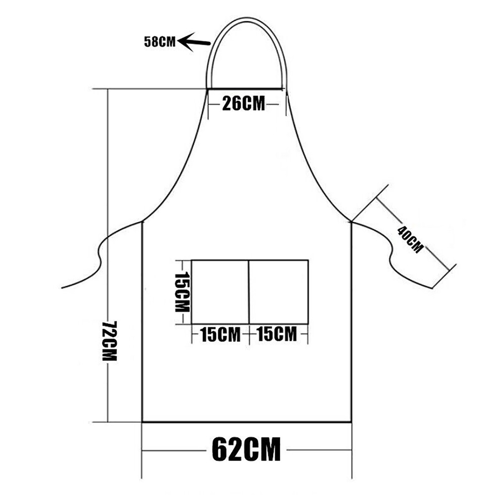 1-100X Unisex Black Bib Aprons with 2 Pockets for Chef Waiter Kitchen Restaurant