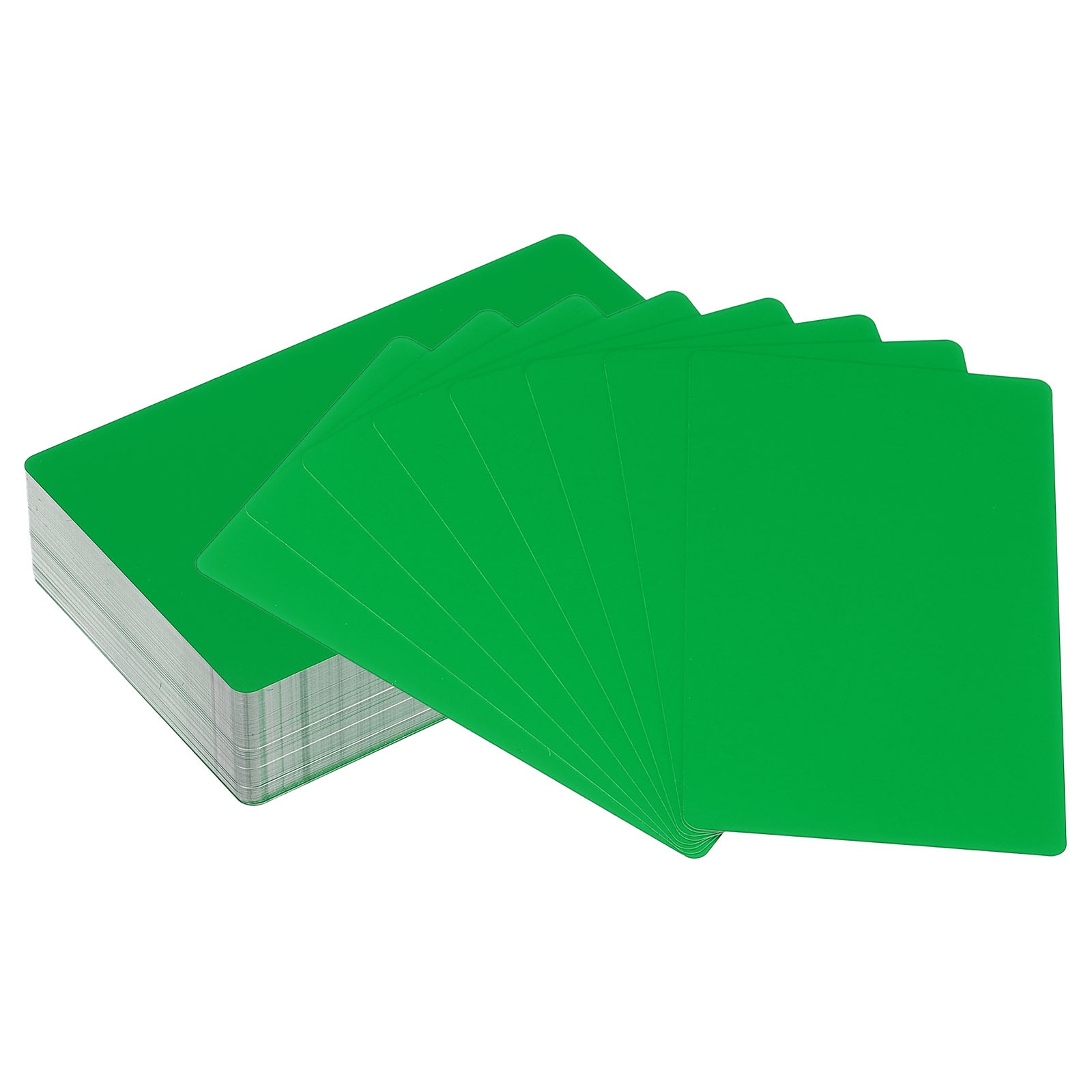 100pcs Metal Business Cards Blank 0.21mm Aluminum Laser Name Card Green