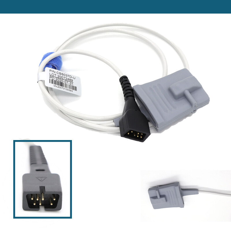 Adult Finger Soft-tip SpO2 Sensor Probe 1M 7pin Fit For pulse transducer